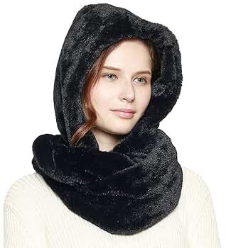 Fashion 21 Women's Thick & Soft Faux Fur Infinity Hood Scarf